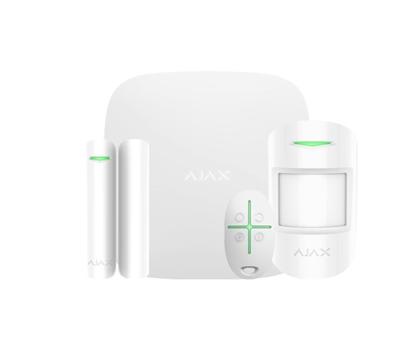 AJAX Hubkit, wit, GSM/LAN hub, PIR, deurcontact, afstandsbediening