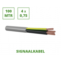Signaalkabel 100 mtr. met flexibele kern 4x0,75 mm²