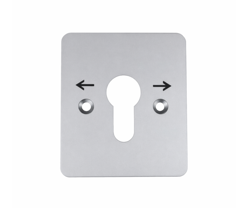 Frontplaat met pijlen links/rechts voor opbouw sleutelschakelaar 110011 Frontplaat met pijlen links/rechts voor opbouw sleutelschakelaar 110011