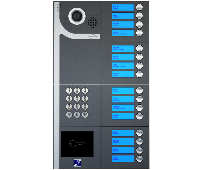 DINA GSM video-intercom opbouw, 16 beldrukkers, codepaneel, excl. 4G-IP module