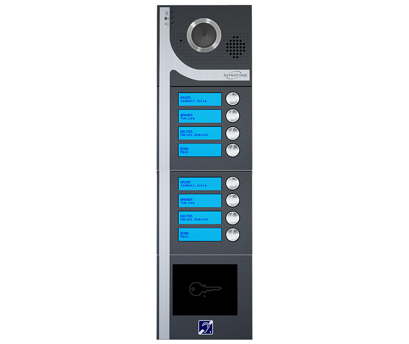 DINA GSM video-intercom opbouw, 8 beldrukkers, incl. 4G-IP module DINA GSM video-intercom opbouw, 8 beldrukkers, incl. 4G-IP module