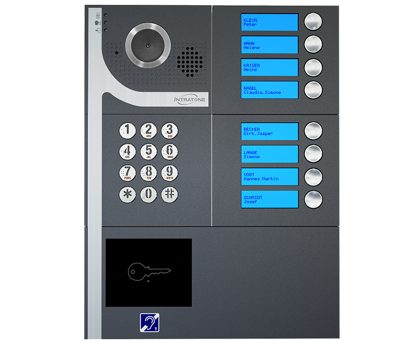 DINA GSM video-intercom opbouw, 8 beldrukkers, codepaneel, incl. 4G-IP module DINA GSM video-intercom opbouw, 8 beldrukkers, codepaneel, incl. 4G-IP module