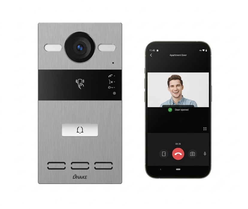 Video intercom IP DNAKE S212S grijs, 1 drukknop met app