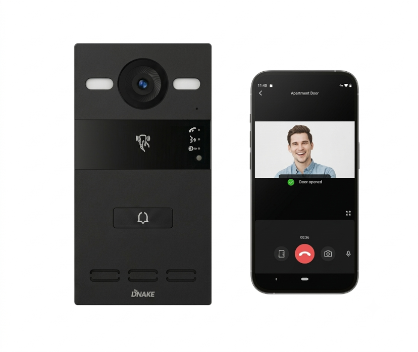 Video intercom IP DNAKE S212SB zwart, 1 drukknop met app Video intercom IP DNAKE S212SB zwart, 1 drukknop met app