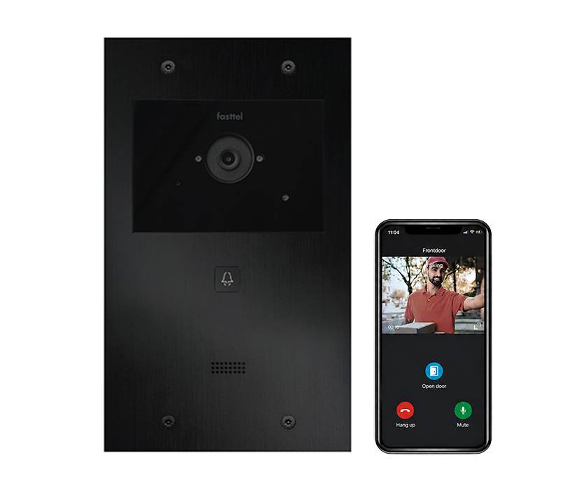 Video intercom IP Fasttel FT600VK-M zwart, 1 drukknop Video intercom IP Fasttel FT600VK-M zwart, 1 drukknop