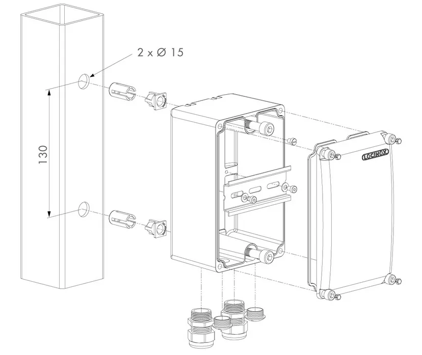 Bevestiging Locinox PB-1 POWERBOX Behuizing – Zwart
