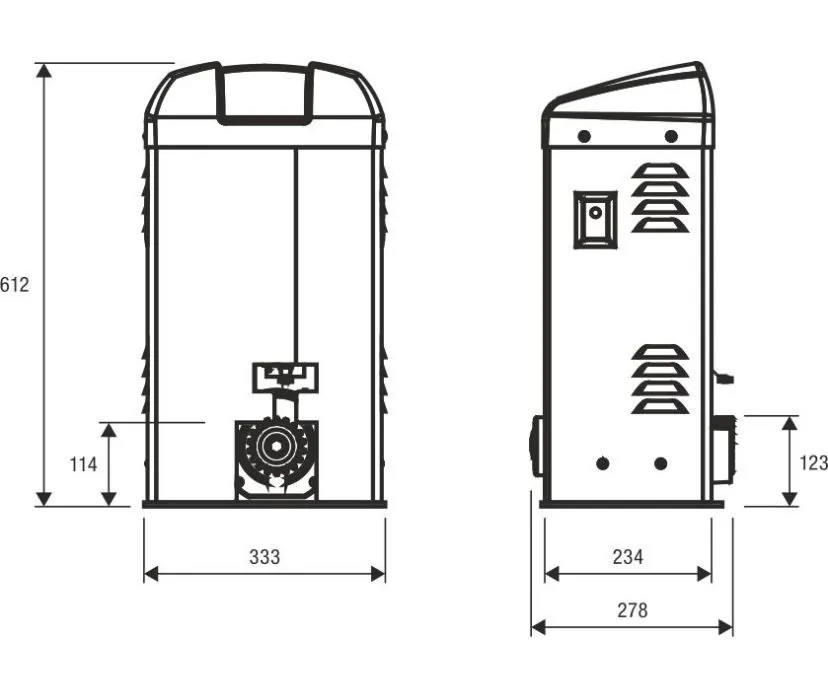 Schuifpoortmotor BISON25 OTI 230V