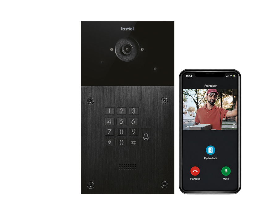 Video intercom 2-draads IP Fasttel FT600VKK, 1 drukknop, codepaneel Video intercom 2-draads IP Fasttel FT600VKK, 1 drukknop, codepaneel