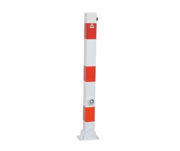 Parkeerpaal vierkant 70 mm, inklapbaar, met driehoekslot