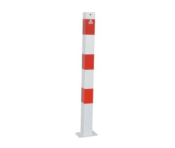 Parkeerpaal vierkant 70 mm, met voetplaat