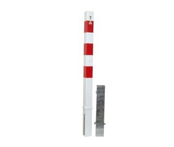 Parkeerpaal vierkant 70 mm, uitneembaar, met europrofielcilinder