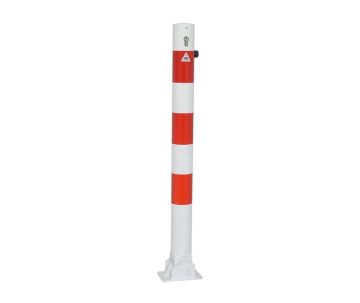 Parkeerpaal rond 76 mm, inklapbaar, met europrofielcilinder