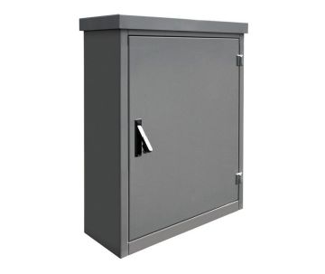 Meterkast RVS RAL7037 met 1 deur buitengebruik