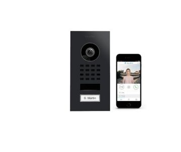 DoorBird IP videofoonset D1101V inbouw GRAFIET ZWART RVS, 1 drukknop