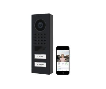 DoorBird IP videofoonset D1102V opbouw RVS GRAFIET ZWART, 2 drukknoppen
