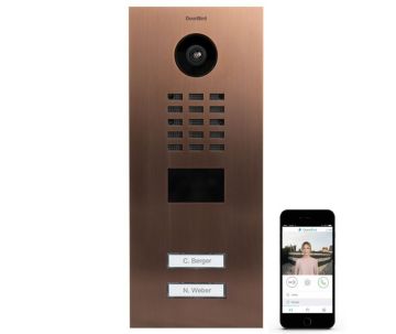 DoorBird IP videofoonset D2202V RVS BRONS-FINISH, 2 drukknoppen