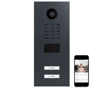 DoorBird IP videofoonset D2102V RVS RAL7016, 2 drukknoppen