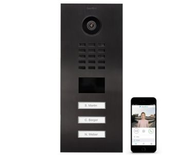 DoorBird IP videofoonset D2103V RVS TITANIUM-FINISH, 3 drukknoppen