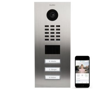 DoorBird IP videofoonset D2103V RVS, 3 drukknoppen