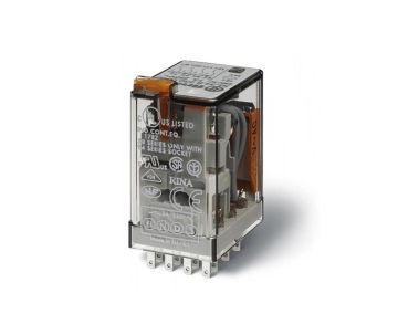 FIN 55 relais 4W/7A 12Vac, 4 wisselcontacten