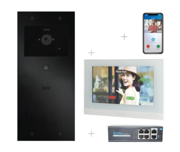 Video intercomset IP Large Fasttel, 1 knop met binnenpost