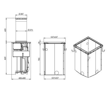 Fundatie box CA275/600 voor SPARTACUS 275/600 verkeerspaal