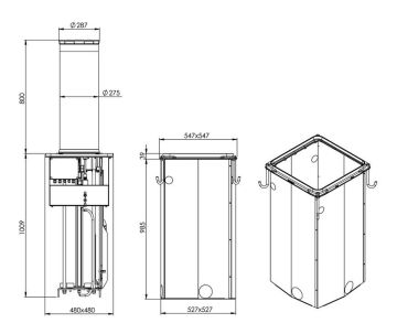 Fundatie box CA275/800 voor SPARTACUS 275/800 verkeerspaal