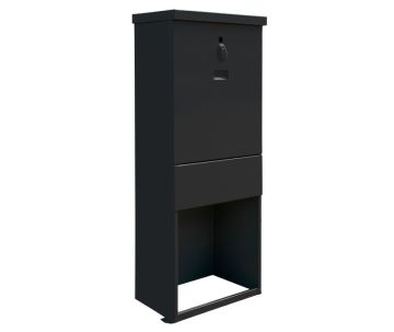 Outlet: Straatkast RVS RAL 9005 incl. sokkel - middel