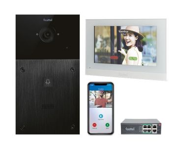 Video intercomset IP Fasttel, 1 knop met binnenpost