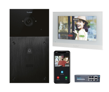 Video intercomset IP Fasttel, 1 knop met binnenpost