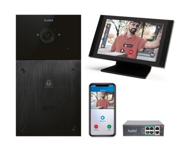 Video intercomset IP Fasttel, 1 knop met luxe binnenpost