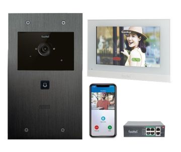 Video intercomset IP Large Fasttel, 1 knop met binnenpost