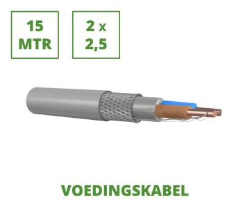 Voedingskabel 15 mtr. 1 kV gewapend 2x2,5 mm²