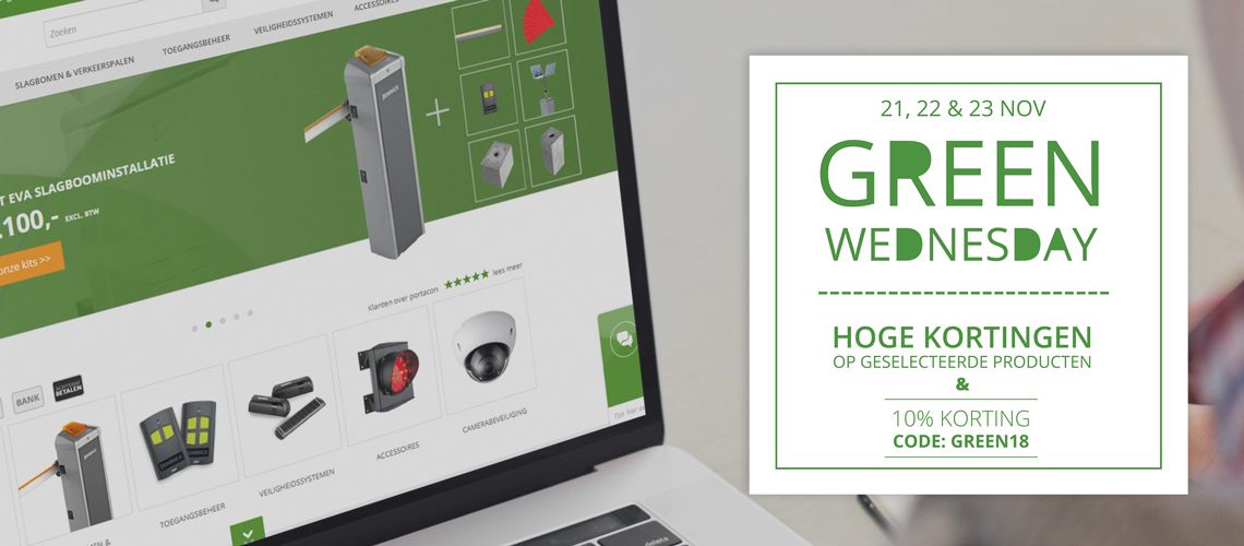 Hoge kortingen tijdens Green Wednesday!