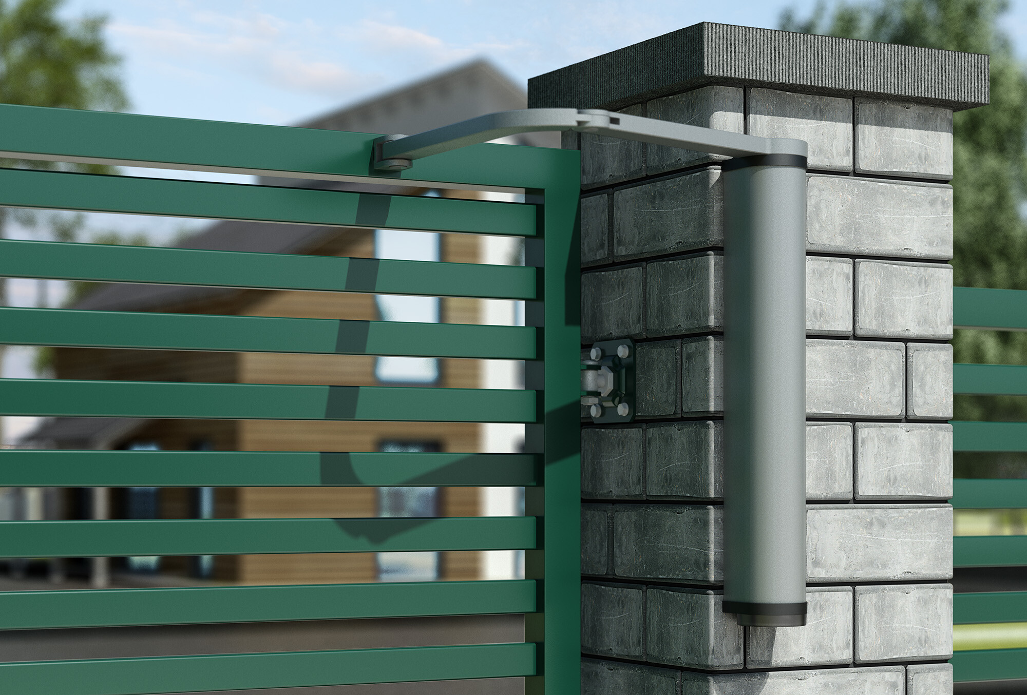 Torschließern mit Gelenkarm